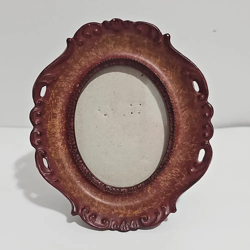 Vintage Oval Ornate Picture Frame Whimsygoth Victorian Baroque Old World